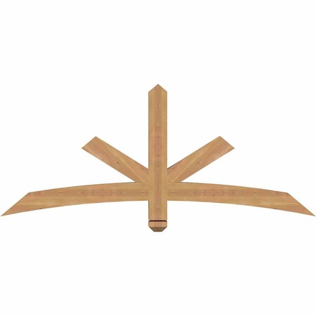 Ekena Millwork Alberta Smooth Timber Gable Bracket, Western Red Cedar, 60"W x 25"H x 3 1/2"D x 3 1/2"F, 10/12 Pitch GBW060X25X0404ALB00SWR